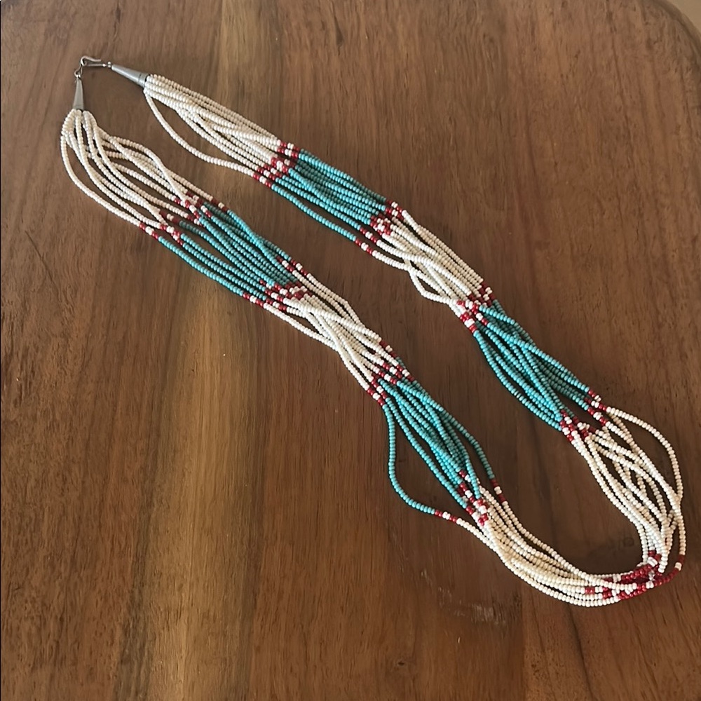 Native American Vintage Multicolor Beaded Necklace